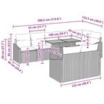 vidaXL Ensemble de Canapés de Jardin de 9 Pièces avec Coussins Gris Rotin Poly