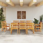 vidaXL Ensemble de salle à manger pour jardin 9 Pièces Marron