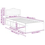 vidaXL Cadre de lit Gris Sonoma 100 x 200 cm Bois de pin massif