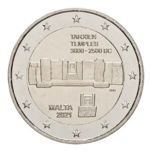 2 euros commémorative Malte 2021 UNC - Temples de Tarxien.