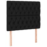vidaXL Sommier à lattes de lit et matelas et LED Noir 90x190 cm Tissu