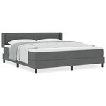 vidaXL Lit Box Spring avec matelas  gris foncé  180 x 200 cm  tissu.