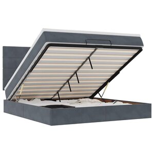 VidaXL Cadre de lit ottoman avec matelas gris foncé 180x200cm velours