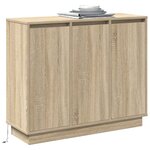 vidaXL Buffet LED Chêne Sonoma 90 x 32 x 75 cm Bois d'ingénierie