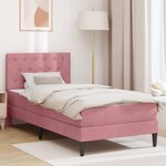 vidaXL Cadre de lit avec matelas Rose 90 x 200 cm Velours