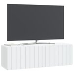 vidaXL Meuble TV mural 98 x 31 x 30 cm Blanc Bois d'ingénierie