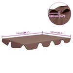 vidaXL Toit de rechange de balançoire marron 150/130x105/70 cm