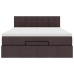 VidaXL Cadre de lit ottoman avec matelas marron foncé 140x200 cm tissu