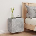 vidaXL Meuble TV mural gris béton 40 5x30x40 cm bois d'ingénierie