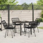 vidaXL Ensemble de Salle à Manger de Jardin 5 Pièces Noir Poly Rattan
