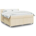 vidaXL Sommier à lattes de lit avec matelas Crème 180x200 cm Tissu