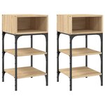 vidaXL Tables de chevet 2 Pièces chêne sonoma 35x34 5x70 cm