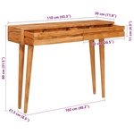 vidaXL Table console Marron 110 x 30 x 80 cm Bois d'Acacia Massif