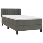 vidaXL Sommier à lattes de lit et matelas Gris foncé 80x200 cm Velours