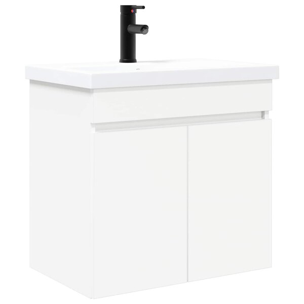 vidaXL Meuble de salle de bain avec robinet Blanc 61 x 40 x 74 5 cm