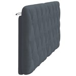 vidaXL Coussin de tête de lit gris foncé 183 cm velours