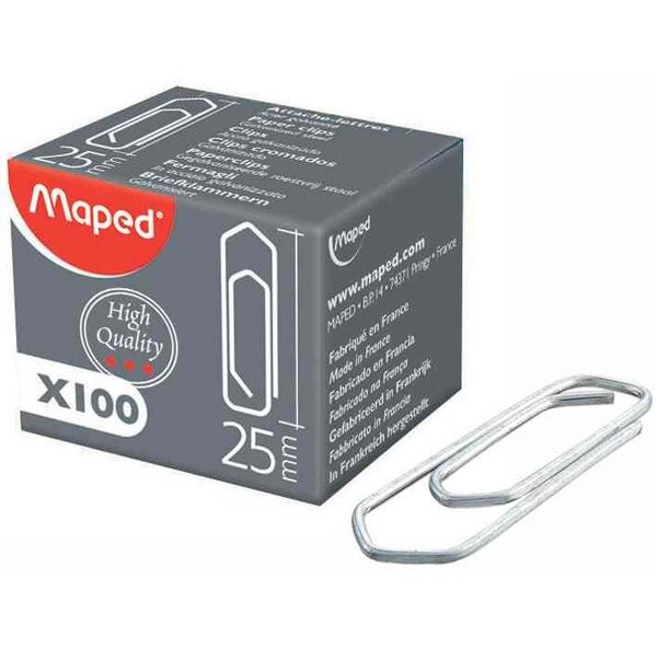 Boite de 1000 trombone en acier, 25 mm MAPED