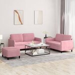 vidaXL Ensemble de canapés 3 Pièces rose velours