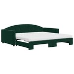 vidaXL Lit de jour et gigogne et matelas vert foncé 100x200 cm velours