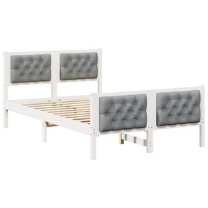 vidaXL Cadre de lit Gris clair 120 x 190 cm Pin massif