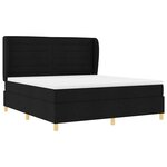 vidaXL Lit à ressorts avec matelas gris foncé 90x190 cm Noir tissu