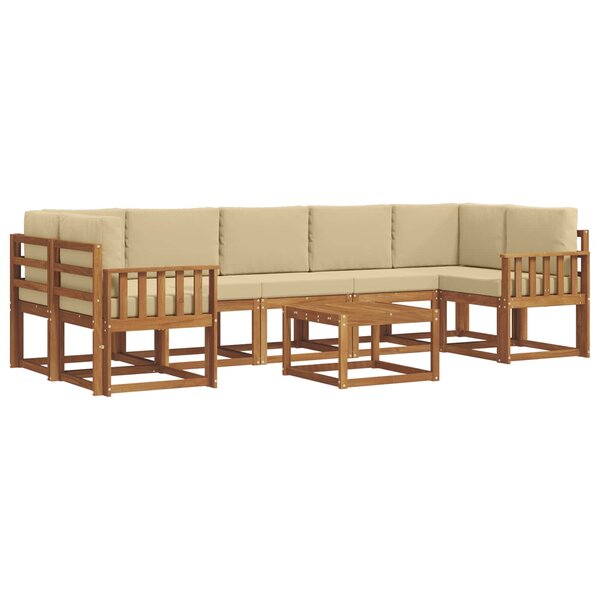 vidaXL Ensemble de canapés d'extérieur 8 pc Naturel et Beige