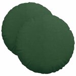 vidaXL Coussins de siège 2 pc Tissu en velours côtelé Vert foncé
