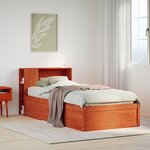 vidaXL Cadre de lit sans matelas cire marron 75x190 cm bois pin massif