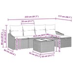 vidaXL Canapé de Jardin 6 Pièces avec Coussins Noir en Poly Rattan