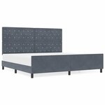 Cadre de lit vidaXL Gris foncé 200x200 cm Velours