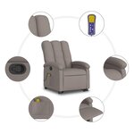 vidaXL Fauteuil inclinable de massage Taupe Tissu