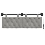 vidaXL Tête de lit suspendue Avec lumière LED Gris clair Velours