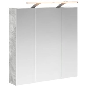 vidaXL Armoire Miroir de Salle de Bain Gris béton 70 x 14 5 x 70 cm