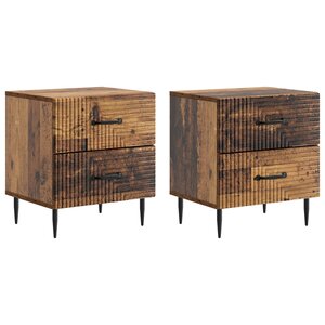 vidaXL Cabinet de chevet 2 Pièces Bois ancien 43 x 34 5 x 47 5 cm