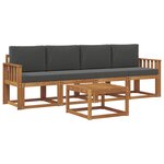 vidaXL Ensemble de canapés d'extérieur 5 pc Naturel et Anthracite