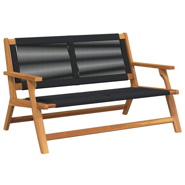 vidaXL Banc de Relaxation de Jardin Noir Bois d'Acacia Massif