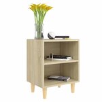 vidaXL Tables de chevet pieds en bois 2 Pièces Chêne sonoma 40x30x50 cm