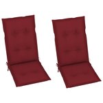 vidaXL Chaises inclinables de jardin 2 Pièces avec coussins Bois d'acacia