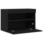 Buffets TV vidaXL avec lumières LED 2 Pièces Chêne Noir 60x30x40 cm