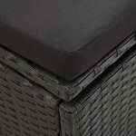 vidaXL Chaise longue avec coussins Résine tressée Noir