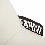 vidaXL Chaise longue avec coussin 2-personne 2 Pièces Noir polyrotin