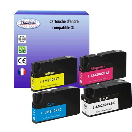 1+3 Cartouches compatiles Lexmark OfficeEdge Pro4000 / Pro5500 / Pro5500t- Compatible - T3AZUR