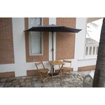 Demi Parasol de balcon 270 cm - Pied non inclus - Structure acier et toile polyester 180g/m2 - Gris