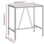 vidaXL Ensemble de bar jardin 5 Pièces gris poly rotin/bois massif acacia