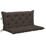 vidaXL Balancelle avec coussin taupe 170 cm Bois de teck solide