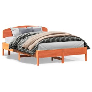 vidaXL Cadre de lit sans matelas cire marron 140x200cm bois pin massif