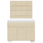 vidaXL Sommier à lattes de lit et matelas Crème 90x190 cm Tissu