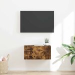 vidaXL Meuble TV mural Chêne fumé 60 x 31 x 29.5 cm Bois d'ingénierie