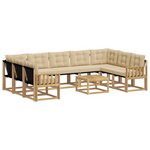 vidaXL Ensemble de canapés d'extérieur 10 Pièces Blanc et Beige
