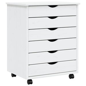 vidaXL Armoire roulante avec tiroirs MOSS blanc bois de pin solide
